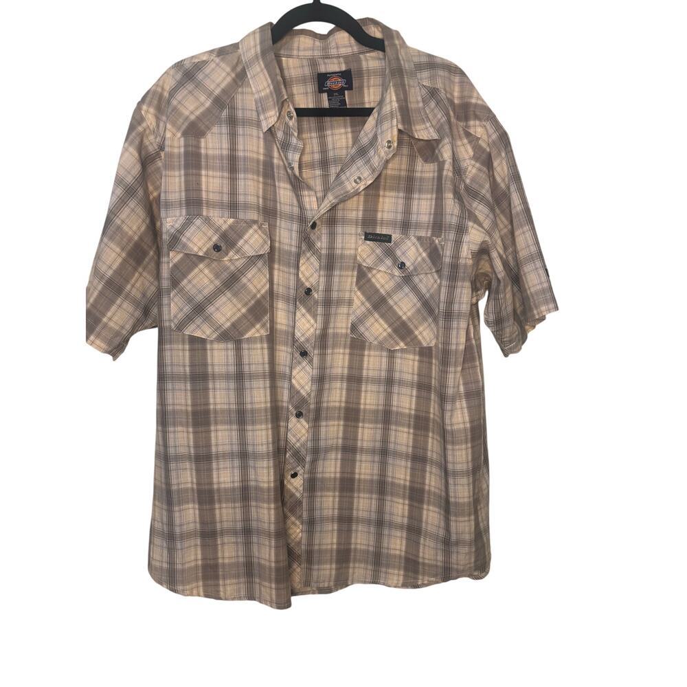 Dickies Plaid‎ Brown Collared shirt